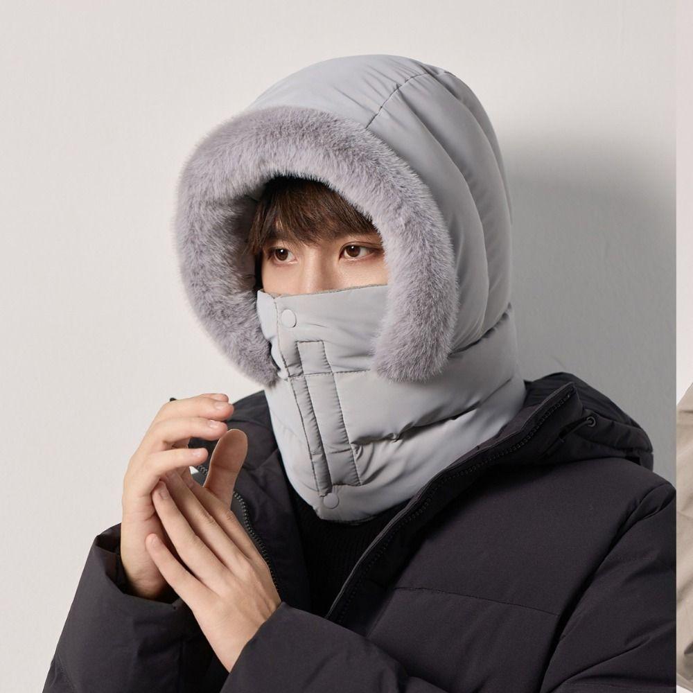 Windproof 3-in-1 Winter Cycling Hat Keep Warm Lei Feng Hat Warm Scarf Face Mask  Skiing