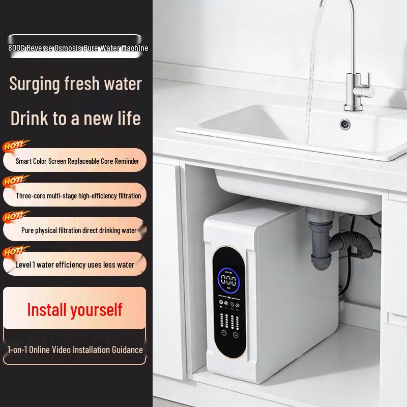 Высокопроизводительный подмоечный RO-фильтр для воды 800G: Система прямой очистки питьевой воды для кухонных кранов