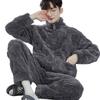 Men's Thickened Coral Fleece Long-Sleeve Flannel Pajama Set for Autumn and Winter - Wearable Outdoors