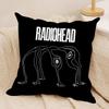 B-British Band Radioheads Cushion Cover Silky Short Plush Invisible Zipper Dustproof Sofa Pillow Case For Home Decor