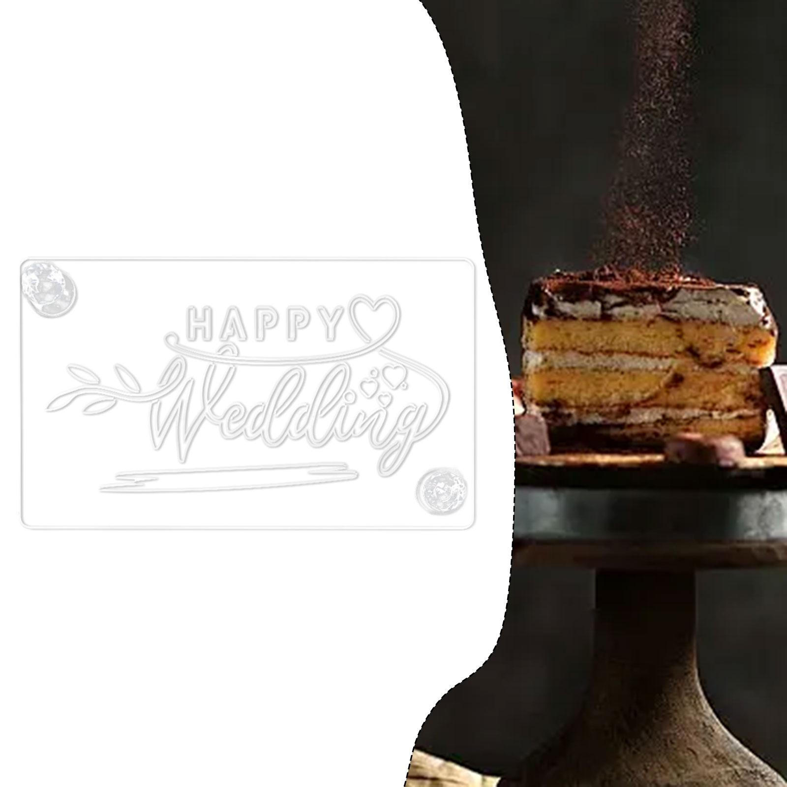 

Cake Decoration Stencil Cookie Decorating DIY Acrylic Creative Baking Tool Template for Mousse Happy Wedding