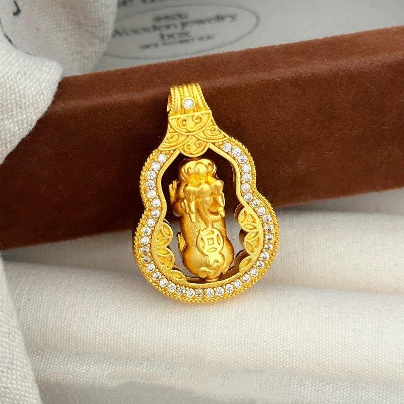 Gourd pendant Fulu rotating Pixiu necklace does not fade for a long time, niche design sense
