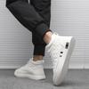 100 % echtes Leder Schuhe Männer High Top Fashion Flat Marke Schwarz Weiß Casual Schuhe Cool Street Style Junge Männer Schuhe Plus Größe 48