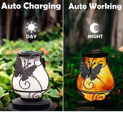 Solar Lights Outdoor Garden Waterproof Hanging Solar Lantern With Flickering Flame For Outside Patio Porch Yard Decorations