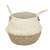 Rattan Woven Flower Basket: Hand-Held Green Plant & Flower Pot, Living Room Decoration & Storage Solution.