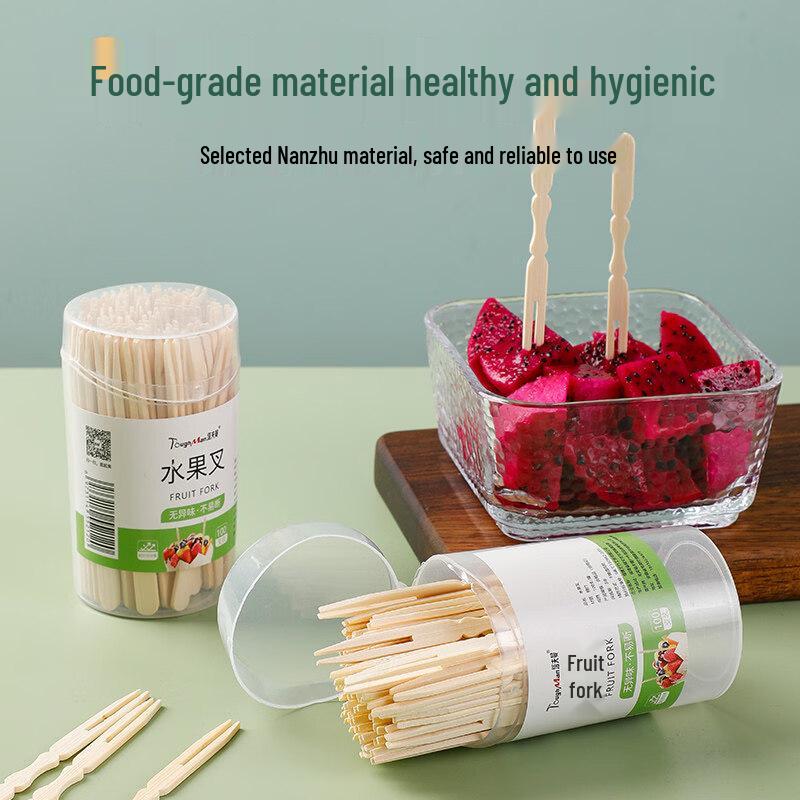 ZISIZ Disposable Bamboo Fruit Fork Set