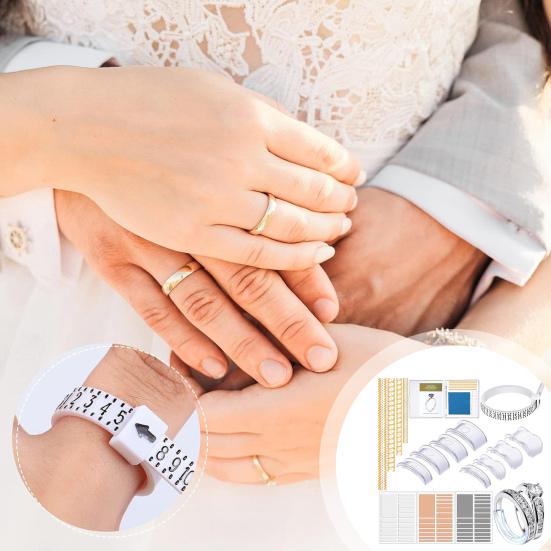 Yousheng 17 Pcs Ring Size Adjusters Loose Rings Invisible Ring Size Reducer Spacer Ring Resizer Plug-in Silicone Spirals Tightener Set with Polish