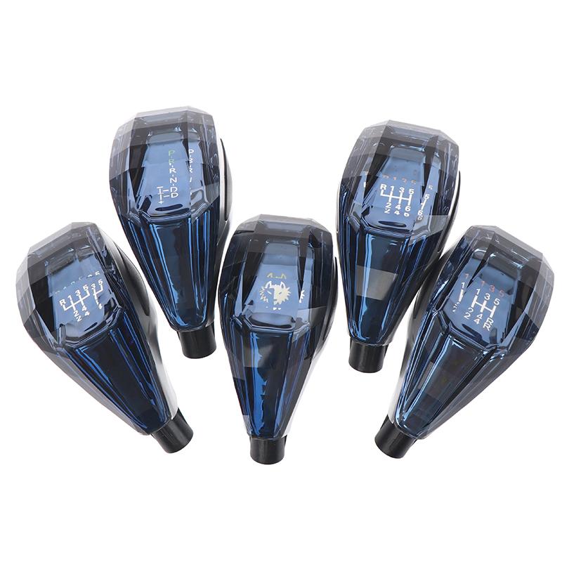 Pomello leva cambio LED in cristallo, leva, pallamano blu, per auto, cambio automatico, manuale, modifica auto