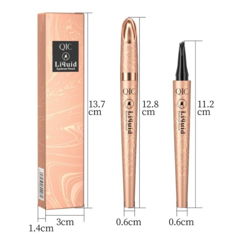 Firehovedet Øjenbrynspen Pigehoved Makeup Øjenbryn Mat Øjenbrynspen Vandtæt Tatoveringspen Gaffelspids Blyant Til Kvinder Fin Flydende Øjenbryn