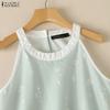 ZANZEA Women Summer Round Neck Casual Sleeveless Print Tank Tops