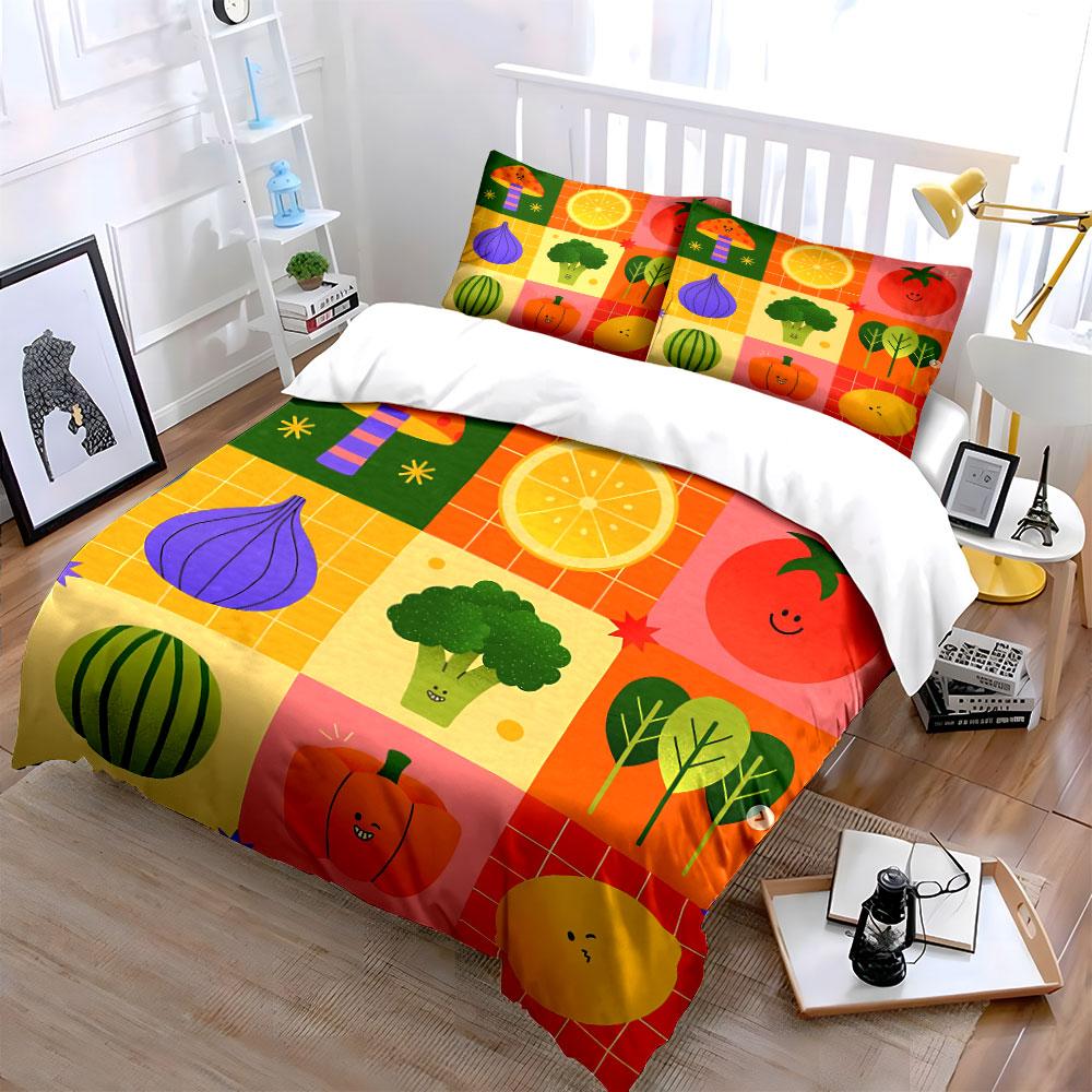 Colorful Cartoon Cats Pattern Bedding Duvet Cover Set Duvet Cover Pillowcases (1*Duvet Cover 2*Pillowcases, without duvet insert)