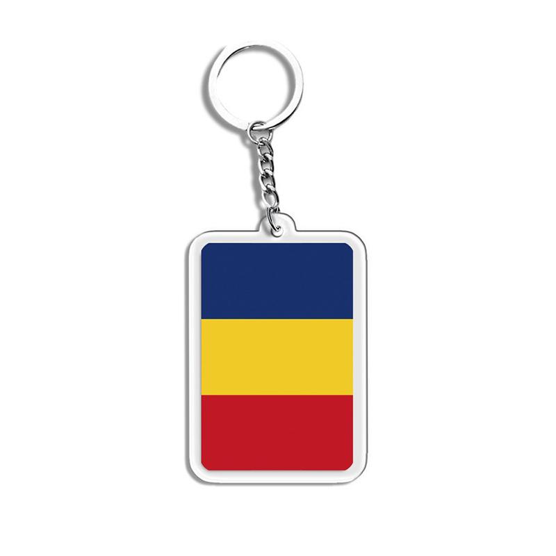 Acrylic Keychain Country Flags Collection United States Spain Russia France For Car Key Bag Gift Souvenir