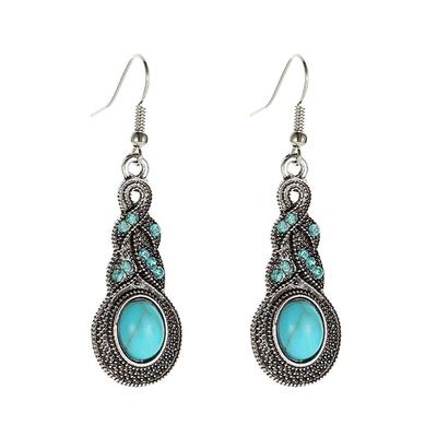 Earrings for Green Pine Dangling For Both Hoop Gentle On the Natural Popular Accessories Women, Popular, Turquoise, Stone, Drop-Shaped,