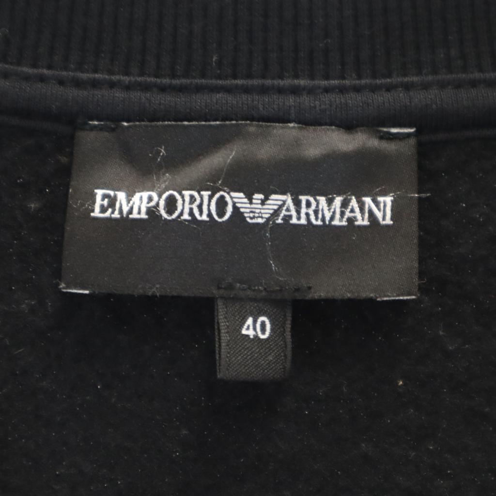 Emporio Armani Long Sleeve Sweat Trainer 40 Black Back Brushed Women Used