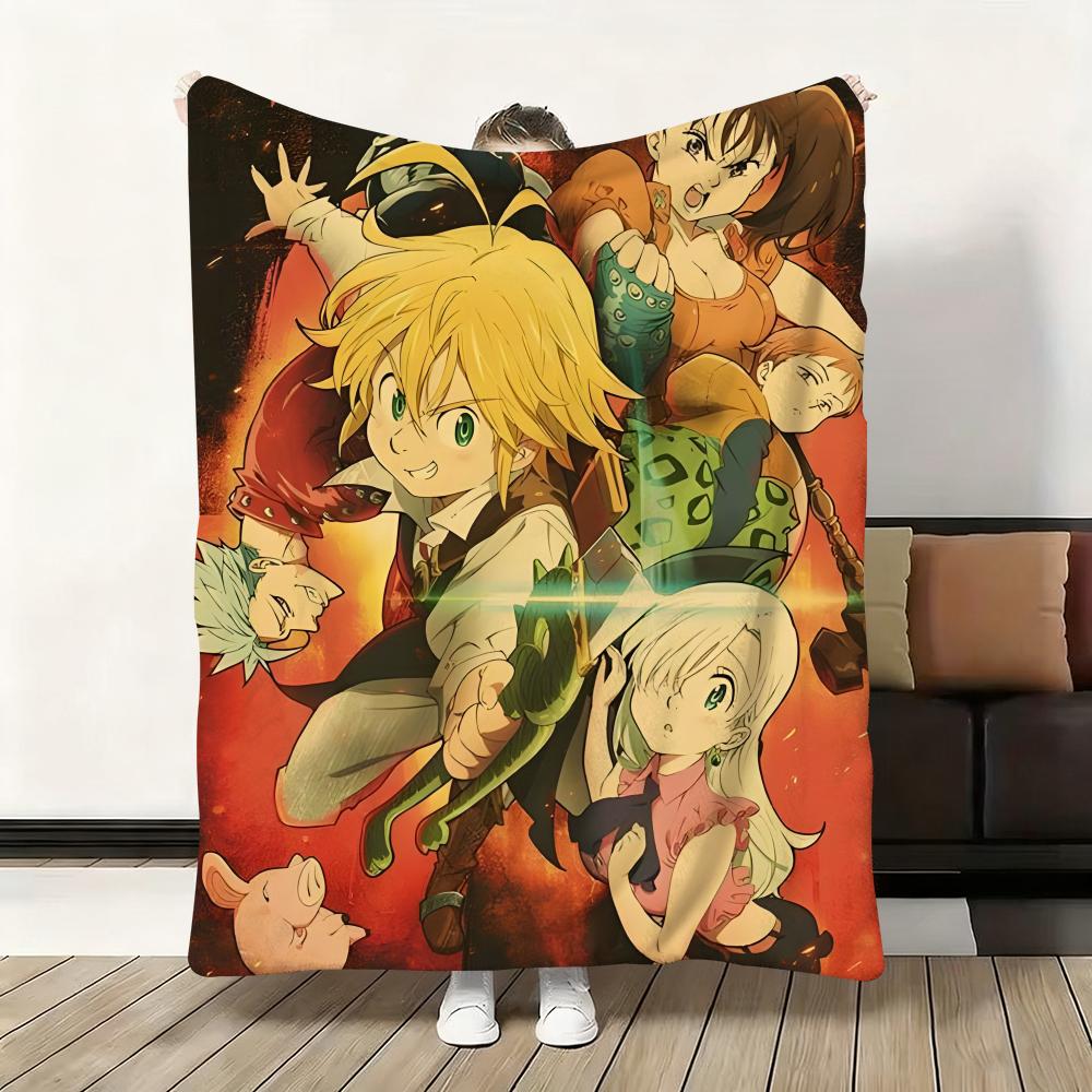 Anime S-Seven Deadly Sins Throw Flannel Fluffy Soft Blanket Warm Skin-Friendly Throw For Sofa Bed Office Nap Winter