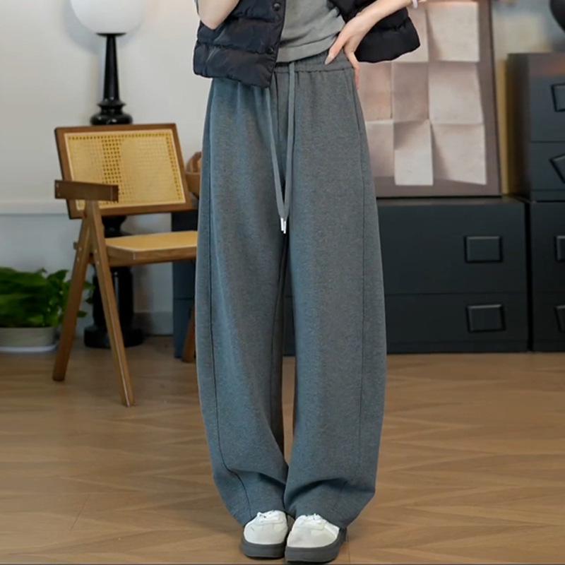 

Gray Scythe Women s Plus Size Slimming Drawstring Straight Leg Pants for Autumn/Winter 2025 28/L (105-115 lbs)