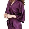 Damen Satin Kimono Nachthemd - Glänzend, Uni, Kurzer Sommer Bademantel