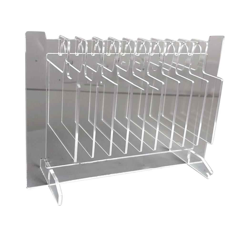 Nail Hanger Display Stand Acrylic Hanging Transparent Nail Sample Display Stand with 10pcs Hanger