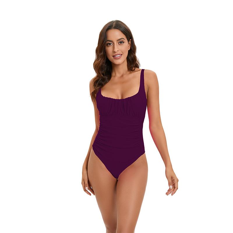 

Jesney s new swimsuit one-piece swimsuit solid color sexy women s swimsuit swimsuit 2XL
