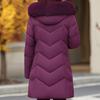 Plus Size XL-6XL Winter Long Coat Female Outerwears Hooded Elegant Faux Fur Collar Loose Thick Warm Middle Age Woman Parka
