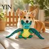 Soft Chew Toys for Corgis Pterosaur Plush Dog Toy with Sound, Durable Bubble Velvet Fabric Pet Interactive Pulling Games Toy, Bite Resistant
