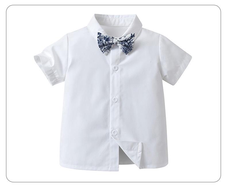 Completo Tre Pezzi Estivo da Ragazzo Stile Gentiluomo Britannico: Gilet, Pantaloncini e Maglietta