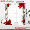 2pcs,Curtains Christmas Baubles Pine Branches Red Bows Popular Curtains Semi-Sheer Curtains Home Decor Suitable for Bedroom &