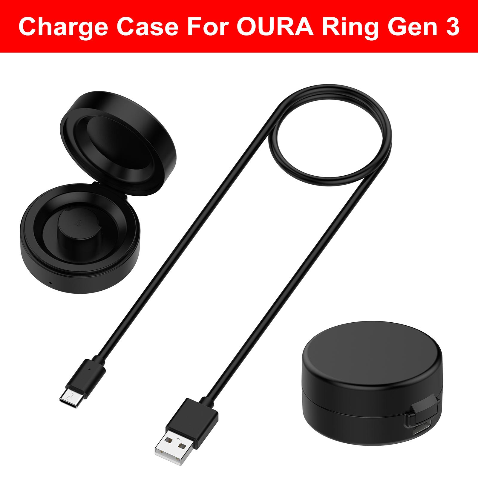 

Совместимый с зарядным кейсом Oura Ring Gen 4 Gen 3 Портативная безопасная док-станция для зарядки с кабелем USB-C для аксессуаров умного кольца Size 4