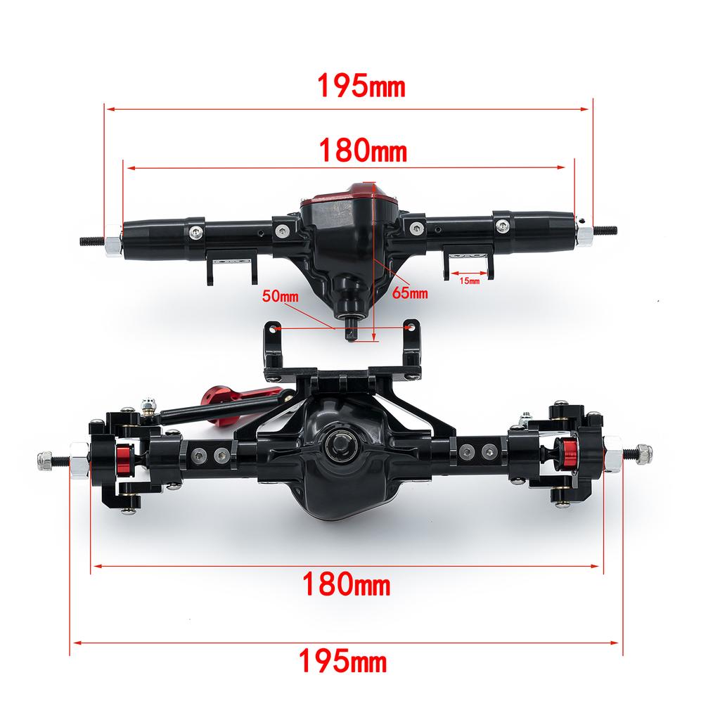 RC Car Front Axle Rear Axle Aluminum Alloy RC Axles Replacements for 1 10 Axial SCX10 RC Car