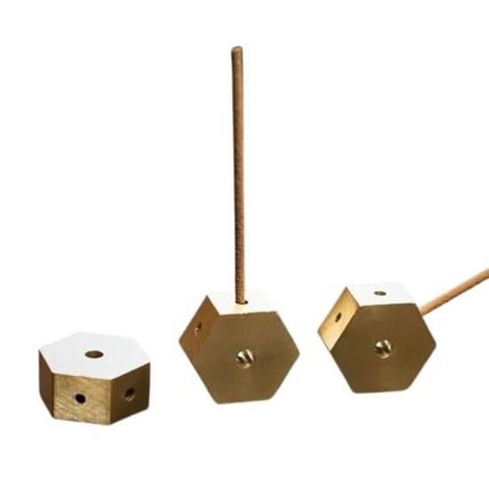 GRASSCALM Official Brass Hexagonal Incense Holder Single Set 2 3 Vertical Horizontal Placement Stability Simple Mini Stick Altar Stylish Cute Japanese
