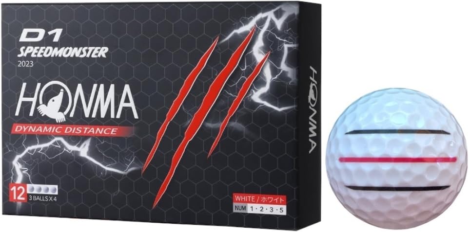 

Honma Golf D1 Speed Monster 2023 Lined 1 3 [Happiraki_Golf Line] (White, Dozen, Lines) белый