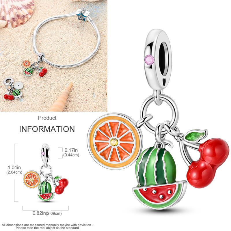 Neuer 925er Silber Kaktus Kleeblatt Anhänger Frühlingsgrüne Serie Perlenanhänger Für Original Perlenarmband DIY Schmuck