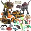 Detailed Dinosaur Volcano Eruption Model Pvc Toy Set For Enthusiasts And Decor