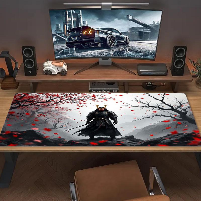 Japanese Samurai Color Mouse Pad Large Gaming Table Cushion Non-slip Laptop Tablet Big Mousepad XXL Mat Mini PC Playmat With Lock edge
