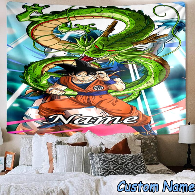 Custom Name Tapestry Anime Dragon Tapestry, Unique Design Tapestry, Suitable for Bedroom,Livingroom, Playroom,Heartwarming Fan Holiday Gifts