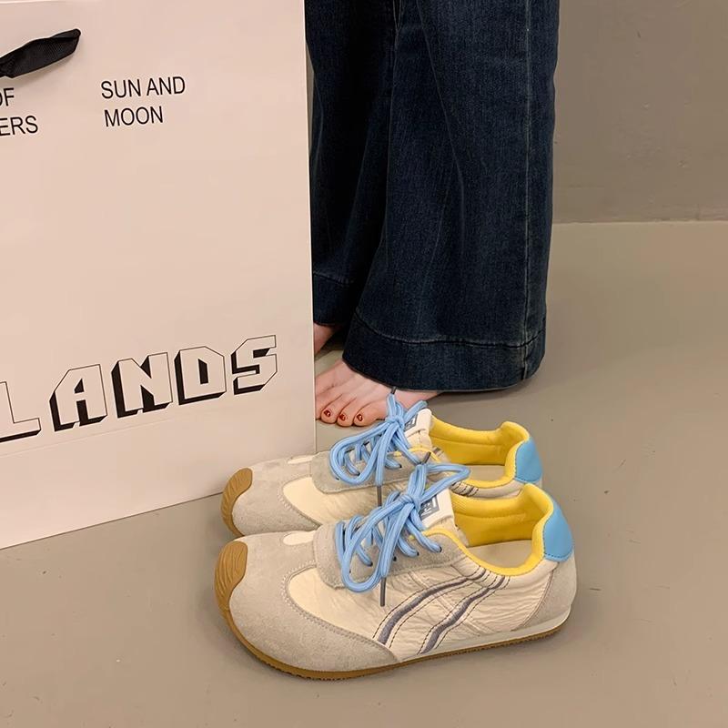 2025 spring German training shoes women's shoes new popular retro color matching fashion Forrest Gump shoes versatile white shoes board shoes