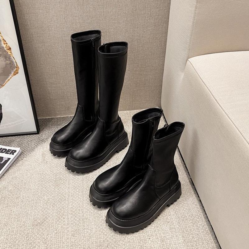 Fashion Autumn Winter Punk Style Woman Knee High Boots Shoes Ladies Platform Thick Bottom Knight Long Botas