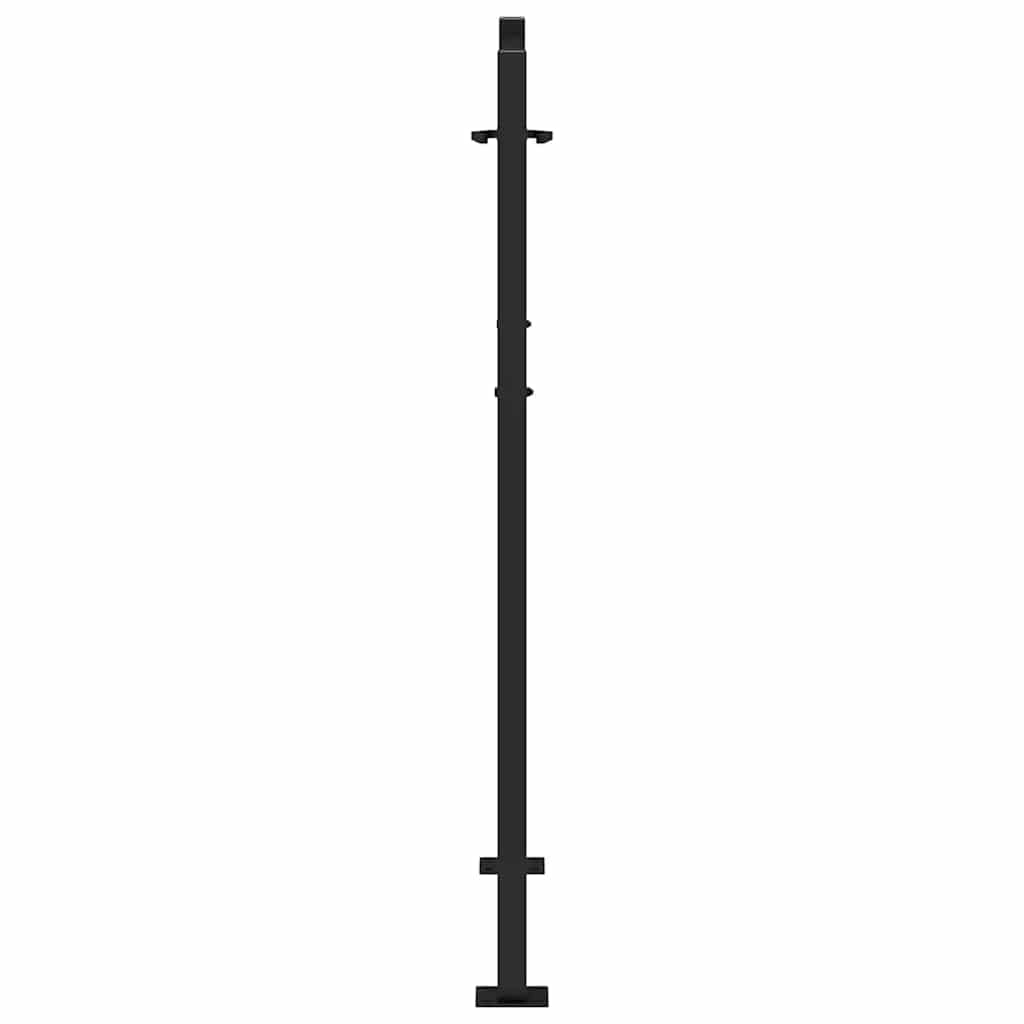Brama Ogrodowa Czarna 105X130 Cm Stalowy Wzór Płomienia