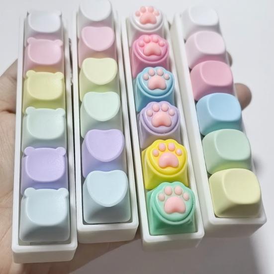 Stress Relief Button Toy Keyboard Fidget Toy with Crisp Clicking Sound Lightweight Portable Anxiety Relief Keychain Focus Aid Toy