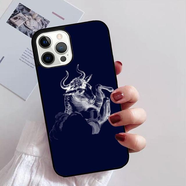 Taurus Stier Telefonhülle für iPhone 11 12 13 14 Pro Max Mini XR XS SE 2020 6 7 8 Plus Samsung S21 S22 Coque Fundas
