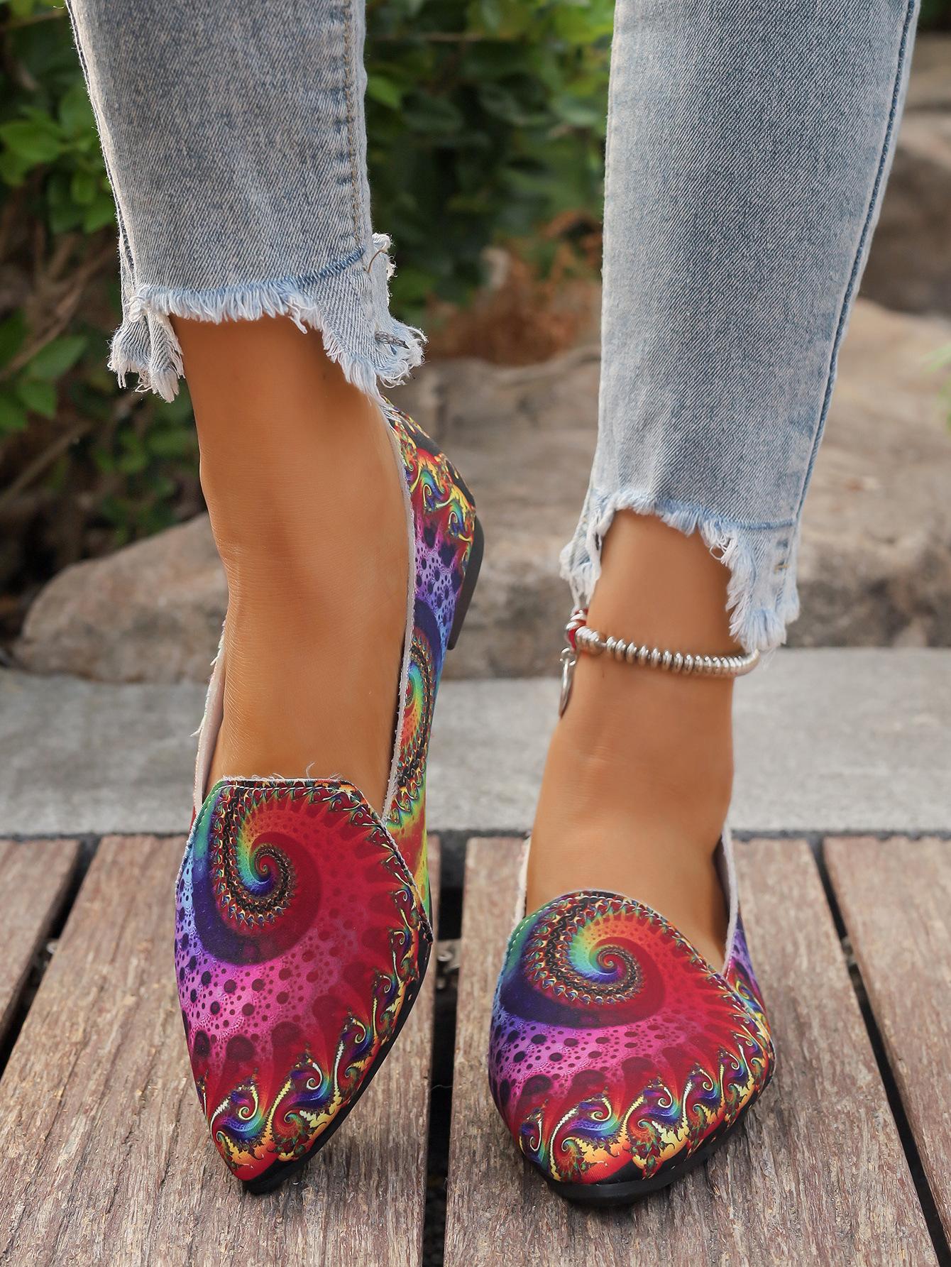 

2025 foreign trade large size women s shoes colored pointed single flat bottom one pedal shallow mouth foot cover casual shoes lazy shoes 43 червоний