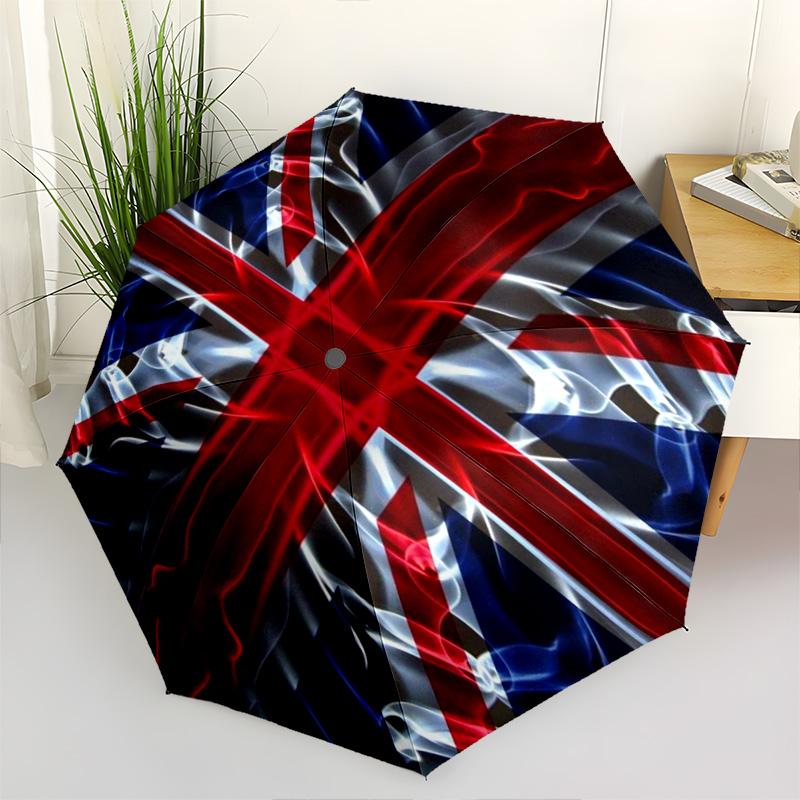 1pc flagUmbrella Portable Folding Umbrella Iron Frame Hole Bone Structure Outdoor Home Umbrella
