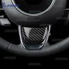 Real Dry Hard Carbon Fiber Sticker for Fiat 500/500C 2016 2017 2018 2019 2020 2021 2022 2023 2024 Car Steering Wheel Bottom Trim.