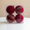 8CM Red Christmas Tree Ornament Ball with Print Design