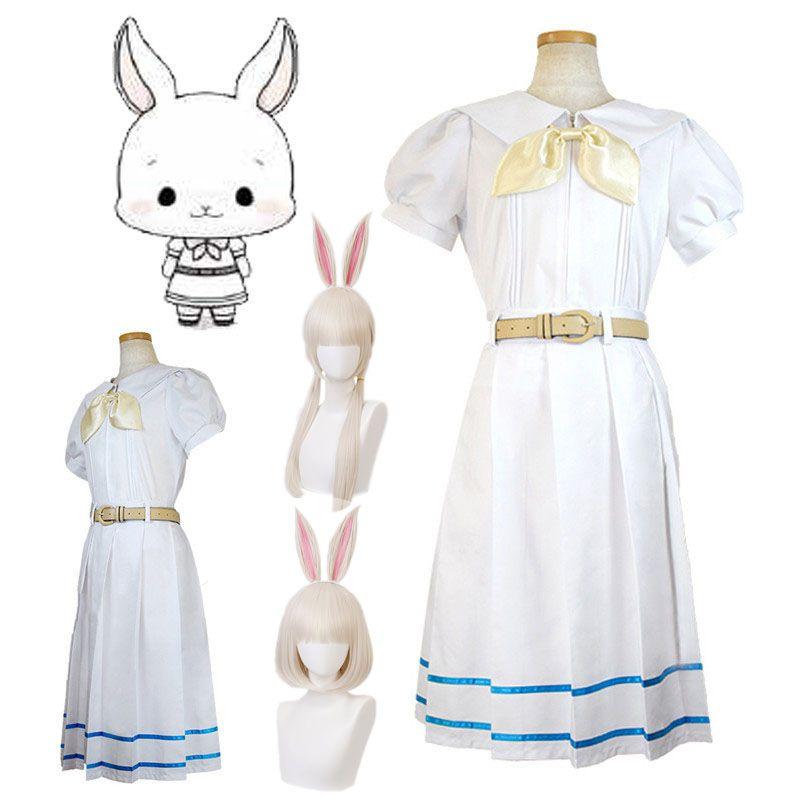 Anime Beastars Haru Cosplay Costume White Rabbit Fancy School Uniform Wig Suit