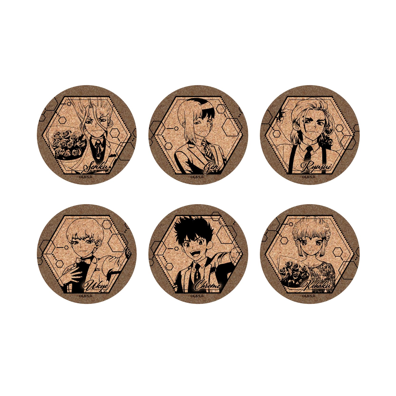 

Доктор. STONE 01 5-летняя версия. [Оригинальная иллюстрация] Пробковая подставка, набор из 6 штук