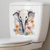 Fun-m114 Cartoon Elephant Painted Flower Toilet with Bathroom Bathroom Beautification Wall Sticker