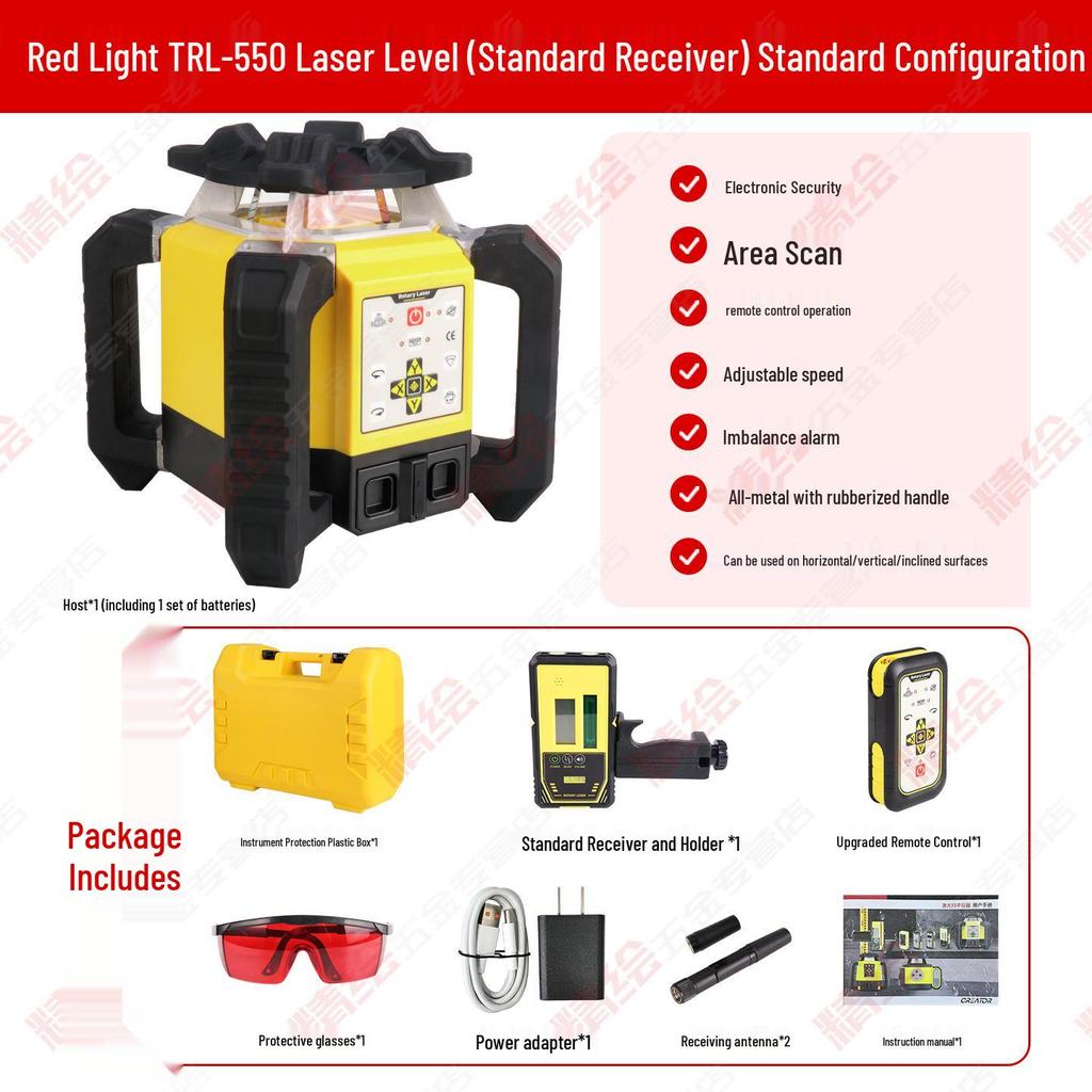 Creator Laser Level with Red and Green Light - Fully Automatic Electronic, Vertical and Horizontal Measurement, Shockproof Design