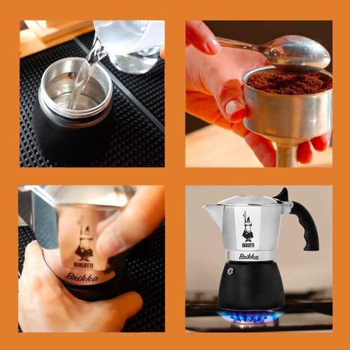BIALETTI Silver 2-Cup Stovetop Espresso Maker, Bricca 6782