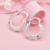 925 Sterling Silver Fashion Pattern Circle Earrings 30mm Pierced Earrings Wedding Jewelry